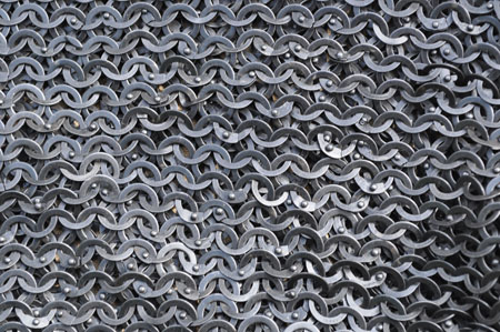 Flat section rivetted chainmail
